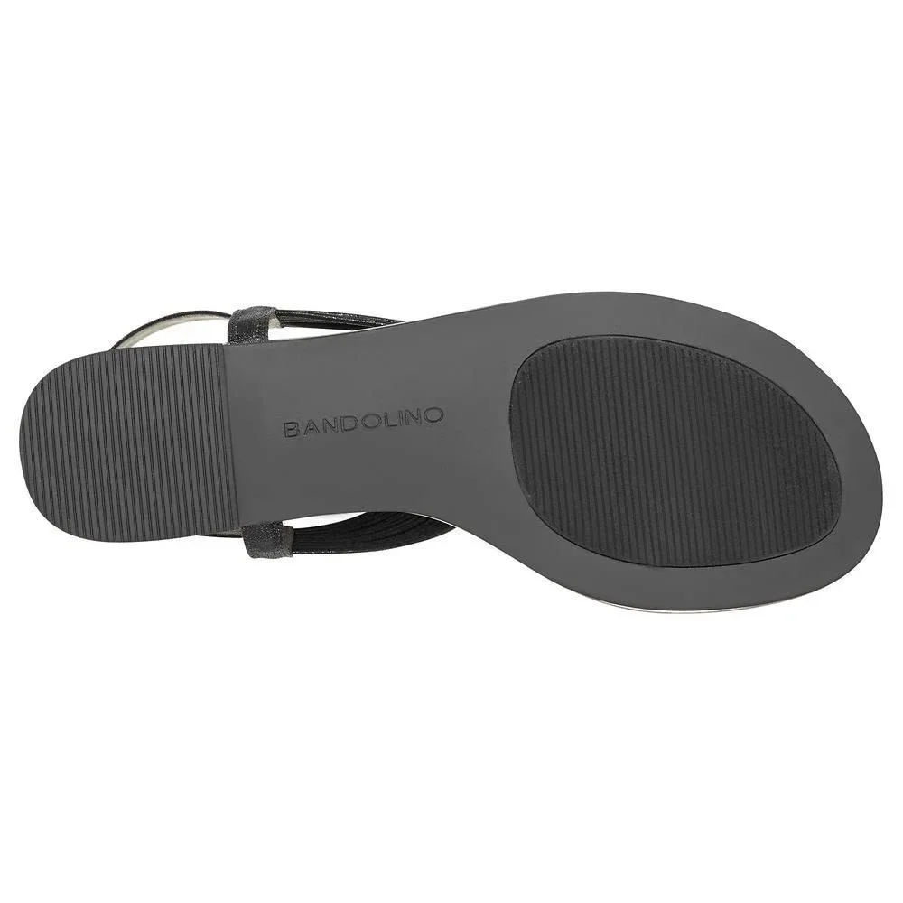 Bandolino Women's Kayte2 Flat Sandal, Black, 8.5